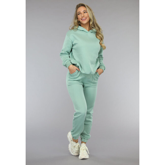 Fleece-Jogginganzug in Mint