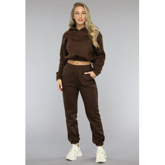 Braunes Lounge-Set mit Cropped Sweater