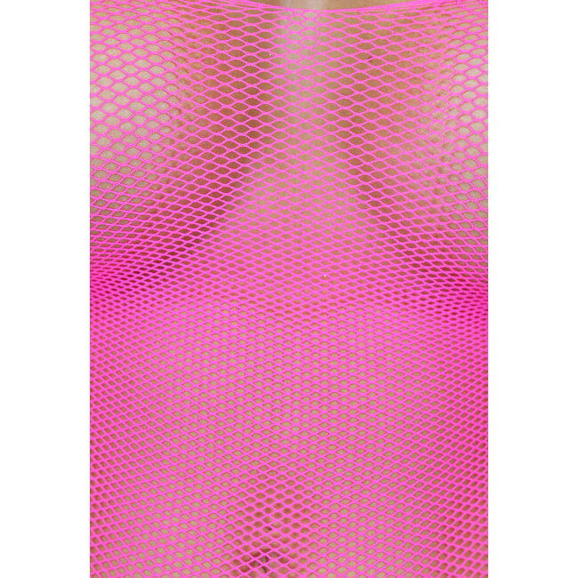Neon-Pink Fischnetz-Dessous-Bodysuit