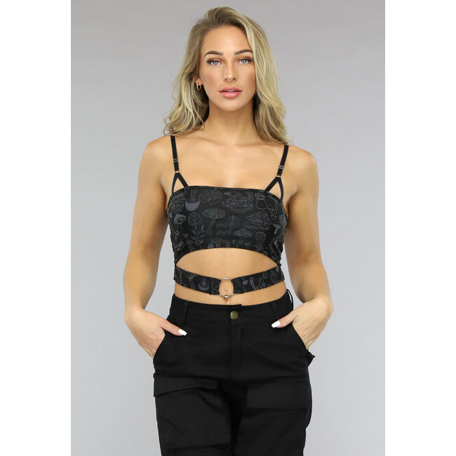 Bandeau-Top mit reflektierendem Druck