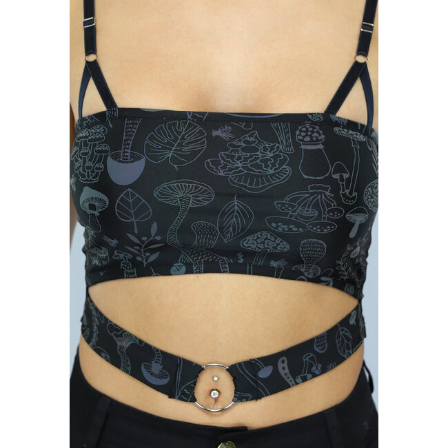 Bandeau-Top mit reflektierendem Druck