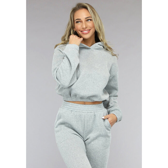 Graues Lounge-Set mit Cropped Sweater