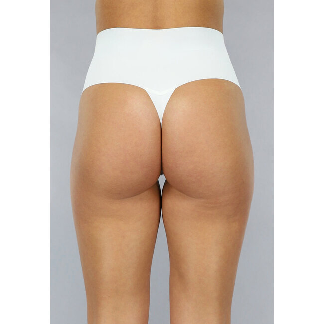 Weißer High Seamless-Tanga