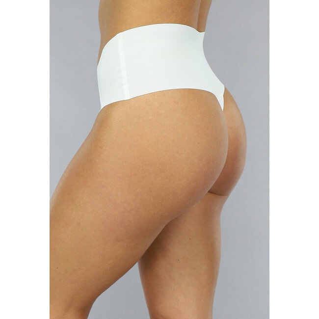 Weißer High Seamless-Tanga