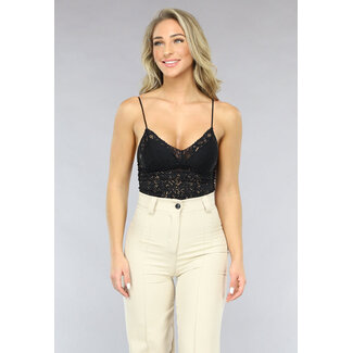 Schwarzer Spitzen-Bralette