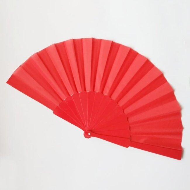 Stilvoller Plastik-Handfächer Rot