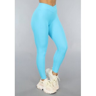 OP=OP! Blaue Sport-Leggings aus Rippengewebe