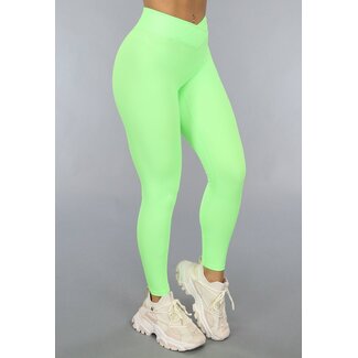 Neongrüne dehnbare Sport-Leggings