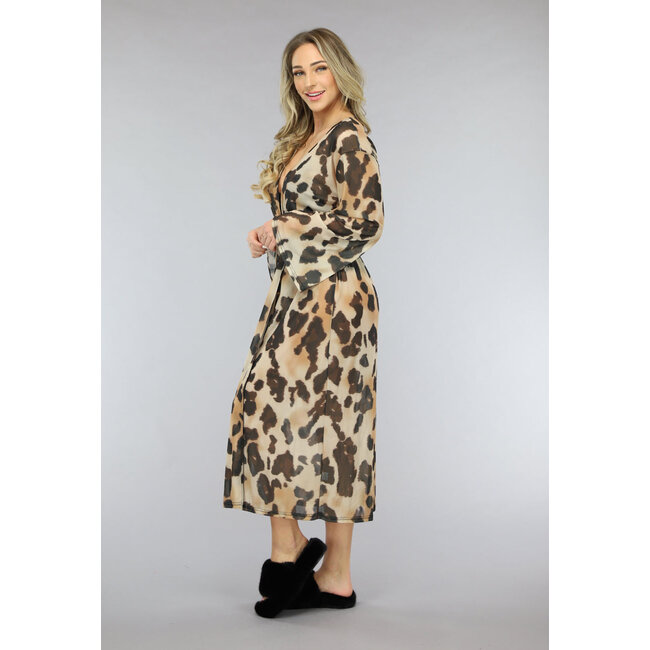 Mesh Leopard Kimono Lang