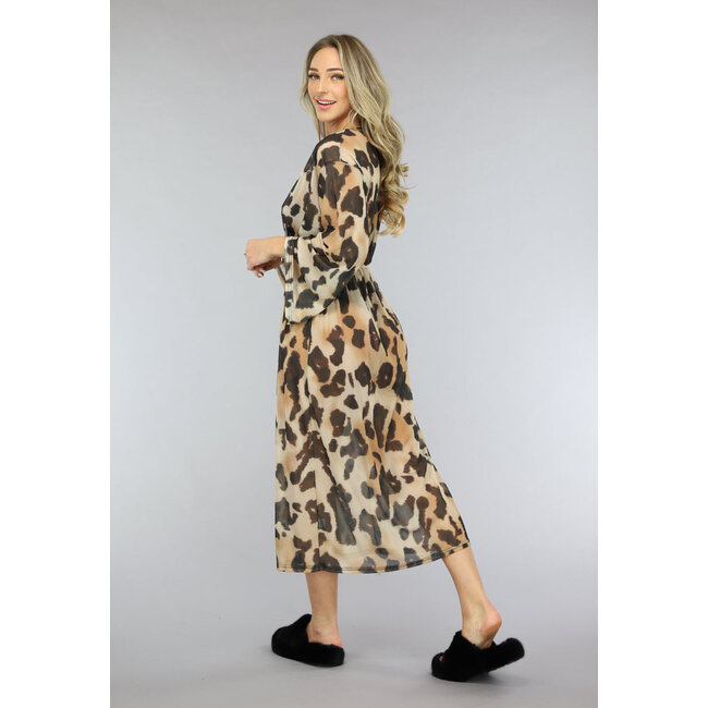 Mesh Leopard Kimono Lang