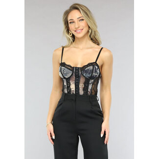 NEW1701 Durchsichtiges Bustier-Top ohne Bügel