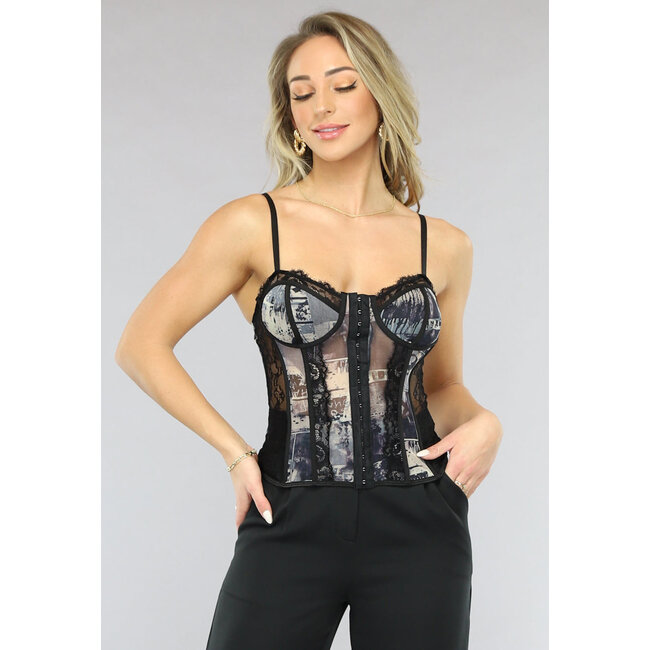 Durchsichtiges Bustier-Top ohne Bügel