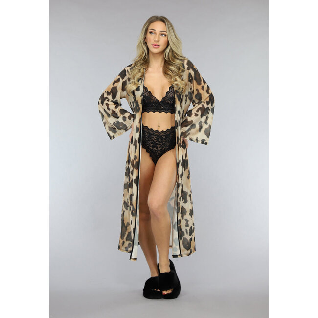 Mesh Leopard Kimono Lang