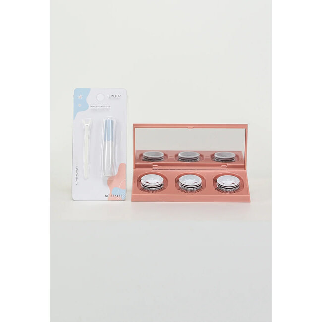 Set mit 3 natürlichen falschen Wimpern, inklusive Kleber