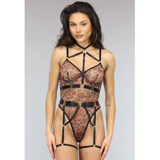Mesh-Leopard-Body mit Bügeln