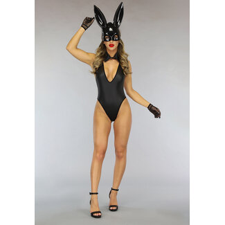 Sexy Bunny Kostüm in Lederoptik