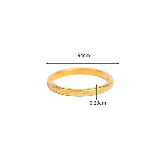 Edelstahl Gold Schimmernder Ring 2mm Dicke