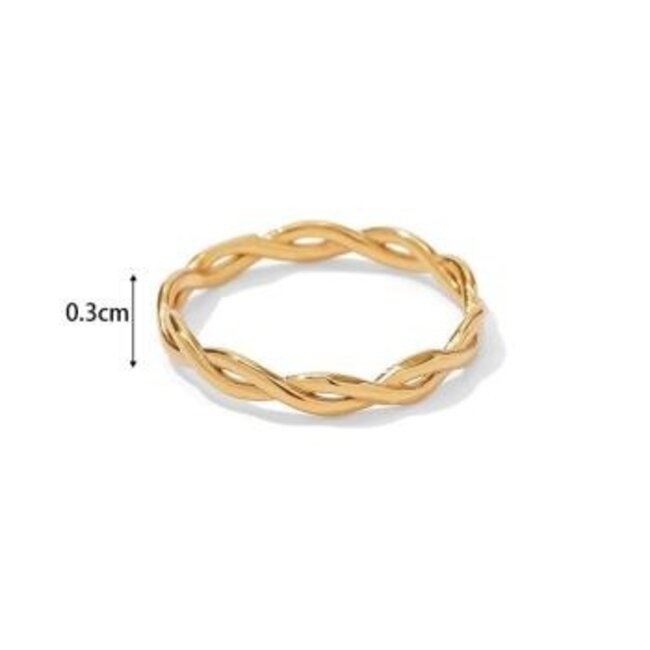 Edelstahl Gold Twist Ring