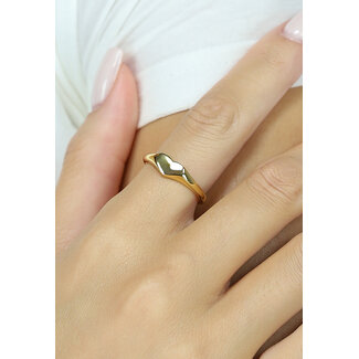 NEW2802 Gold Edelstahl Ring mit Herz