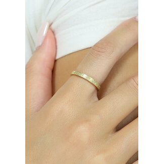 NEW0603 Goldschimmernder Ring aus Edelstahl