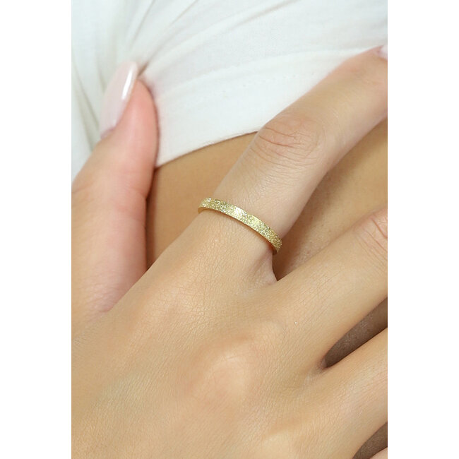 Edelstahl Gold Schimmernder Ring 3mm dick