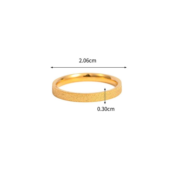 Edelstahl Gold Schimmernder Ring 3mm dick