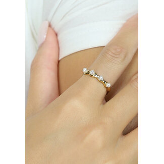 NEW0603 Gold Organic Ring mit Perlen