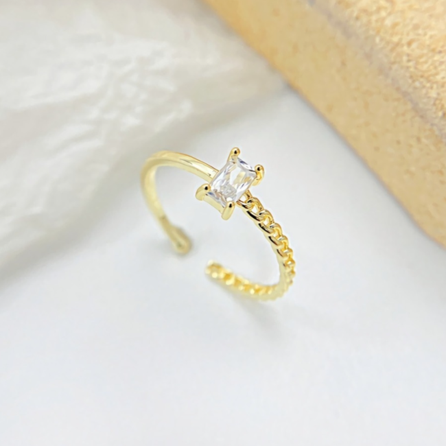 Gold-Diamant-Ring mit Link-Detail