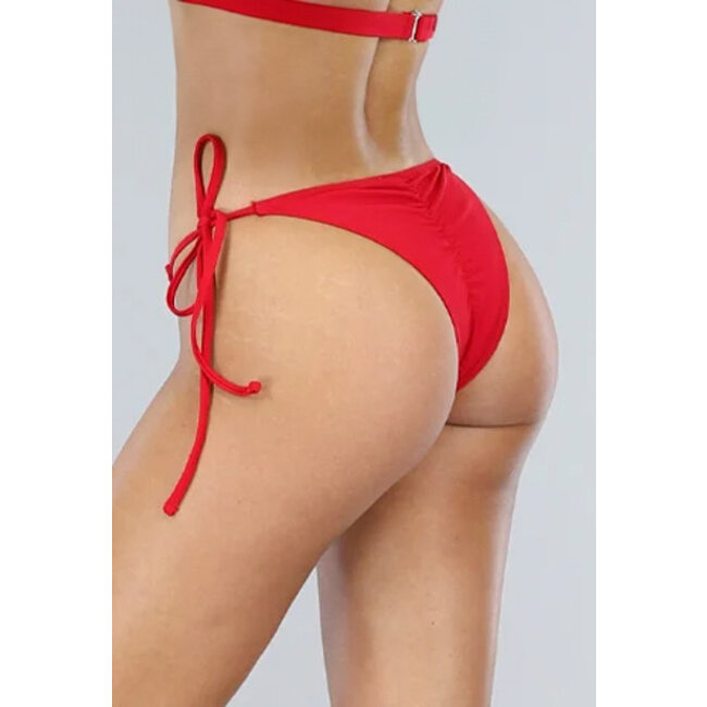 Sexy rotes brasilianisches Bikini-Unterteil mit Scrunch-Detail