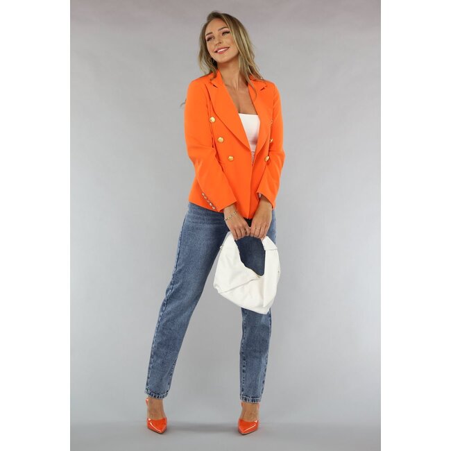 Orangefarbener Knopf-Blazer