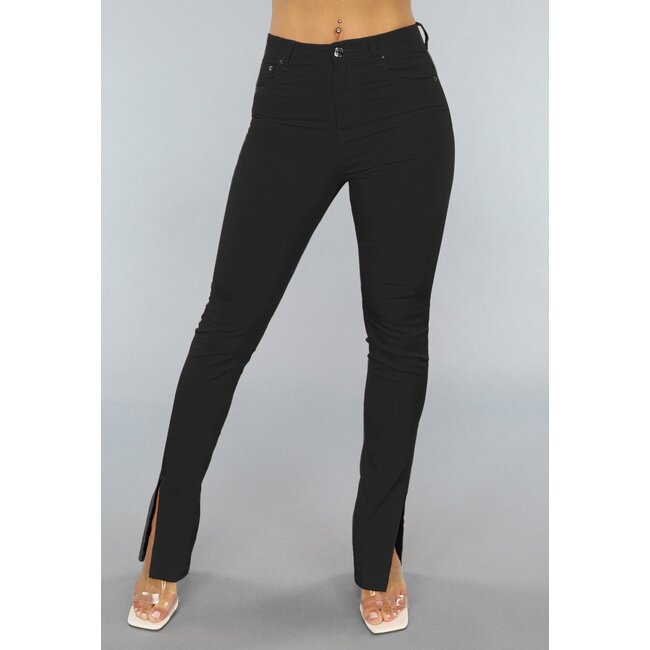 Schwarze Skinny Jeans mit Schlitzen