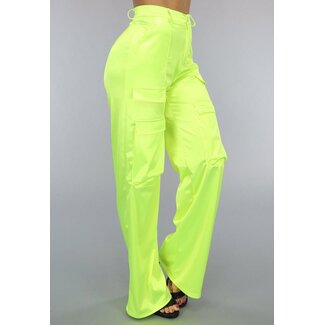 Neongelbes Cargo aus Satinstoff