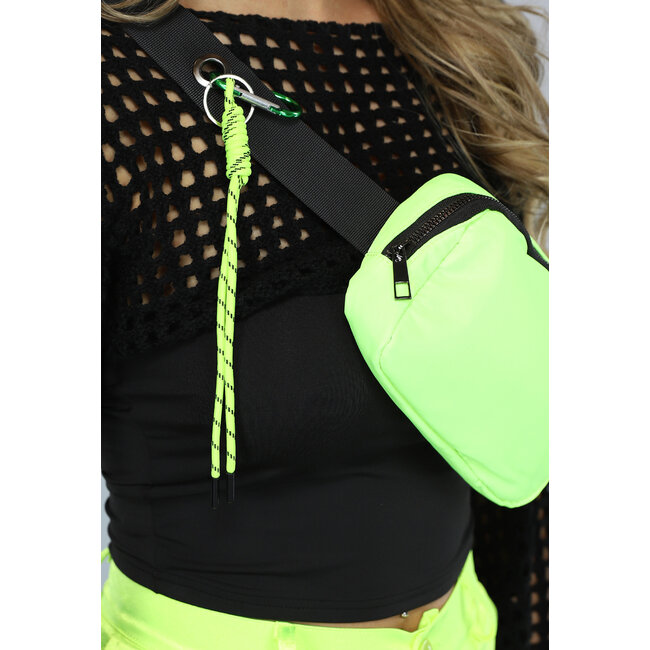 Neongrüne Gürteltasche mit Karabiner