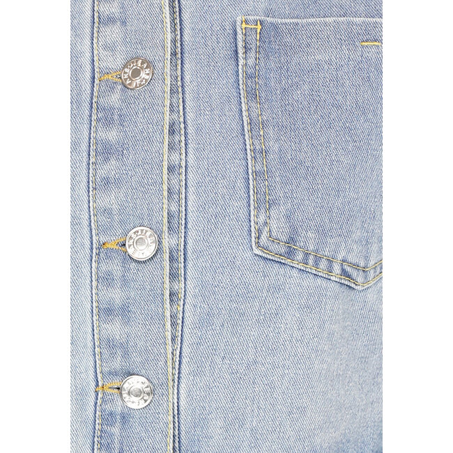 Blaue kurze Denim-Bluse