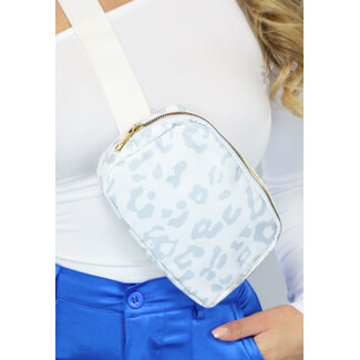 Weiße Festival-Tasche mit Panther-Print