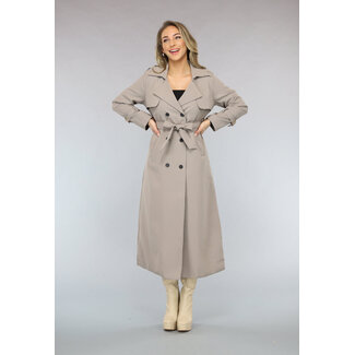 Taupefarbener Trenchcoat mit Taillenband