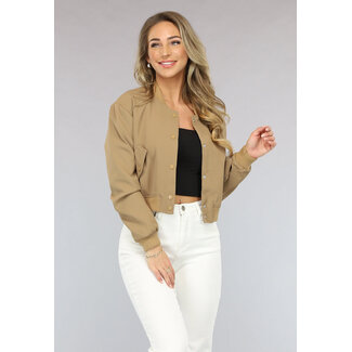 Gekürzte Bomberjacke in Camel