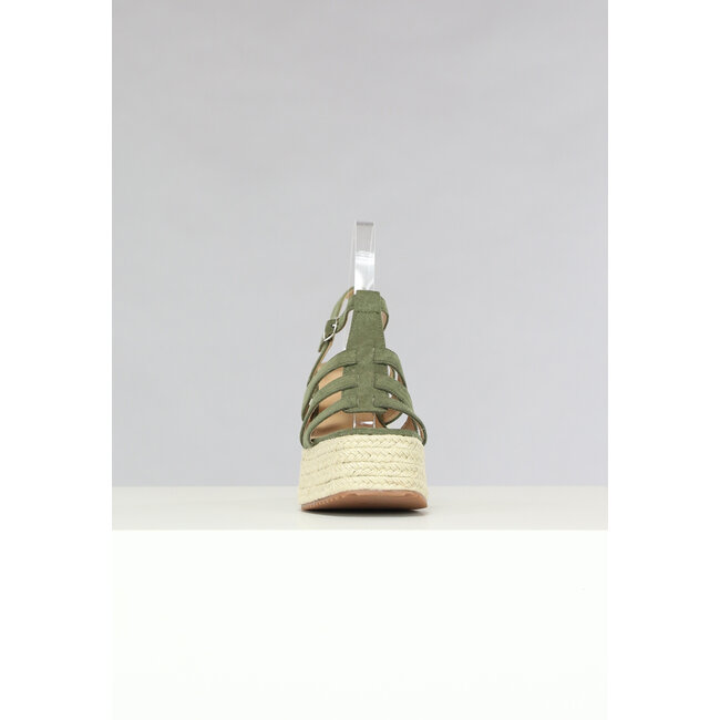 Bohème Espadrilles mit Keilabsatz in Khaki