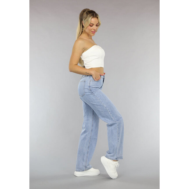 Weißes trägerloses Denim-Crop-Top