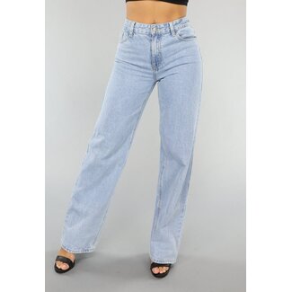 Hellblau gewaschene Mom Fit Jeans