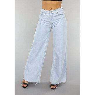 Redial Jeans Leichte Wide Leg Jeans mit ausgefransten Beinen
