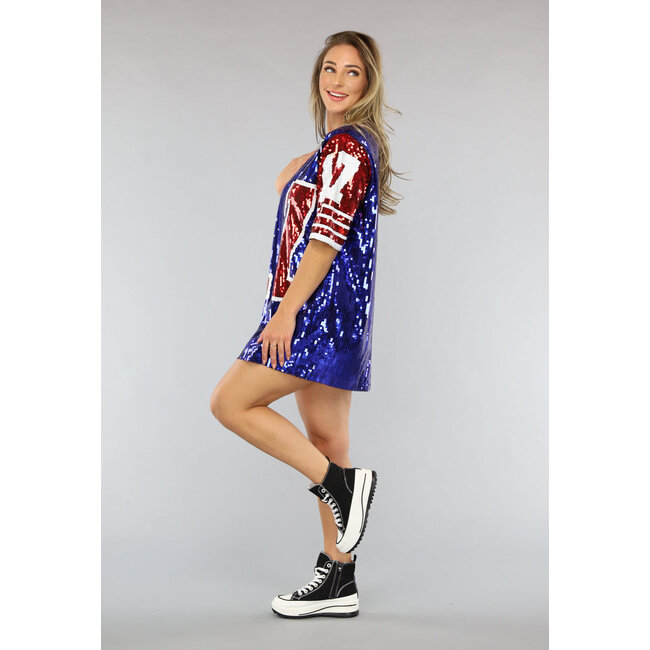 Fußball-Jerseykleid mit Pailletten im sportlichen Look