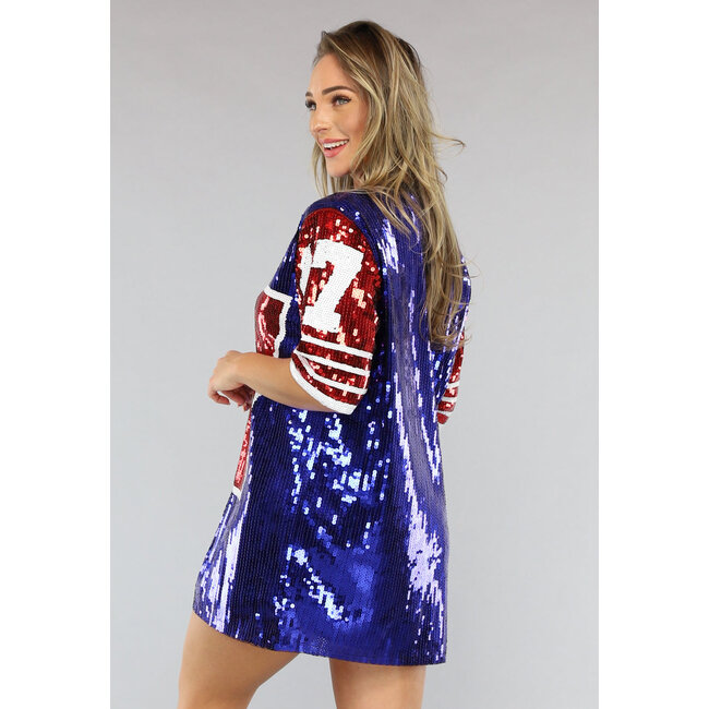 Fußball-Jerseykleid mit Pailletten im sportlichen Look