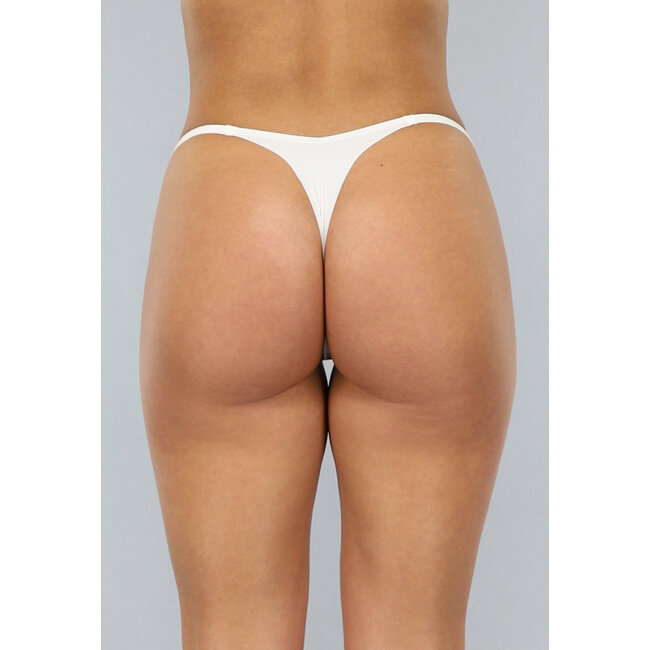 Weißer, unsichtbarer Tanga mit Herz-Detail