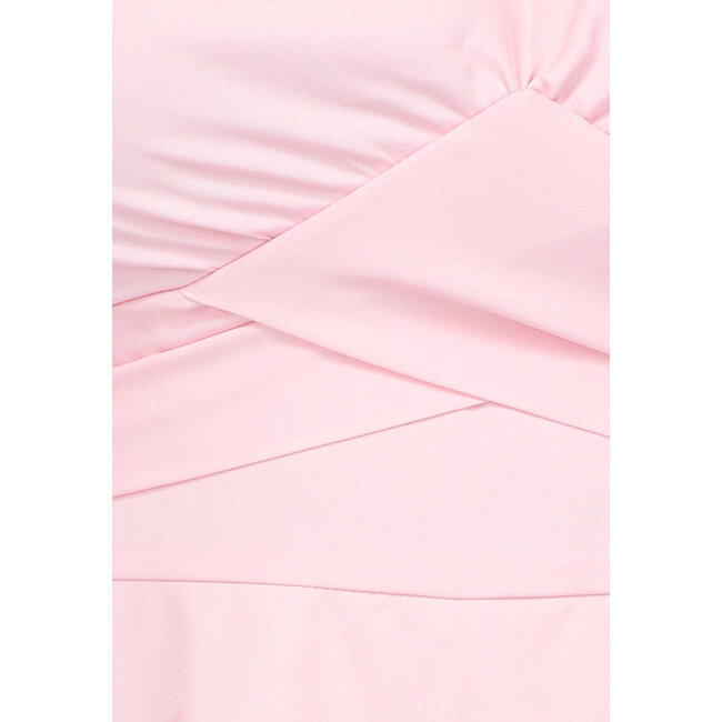 Hellrosa Ruffle Playsuit mit Wickeloptik