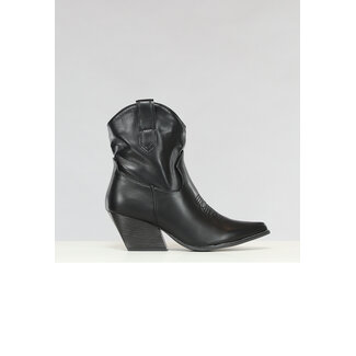 Kurze schwarze Cowboystiefel in Lederoptik