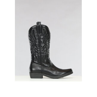Schwarze Cowboystiefel in Lederoptik