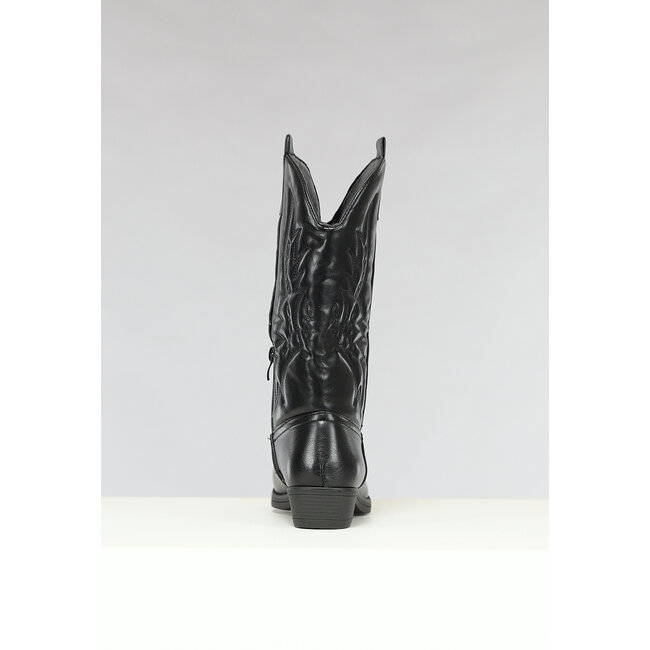 Schwarze Cowboystiefel in Lederoptik
