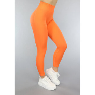 NEW2003 Orangefarbene Lifting-Sport-Leggings aus Rippengewebe