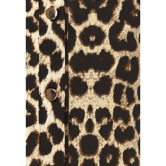 Bluse mit Pantherprint und langen Ärmeln